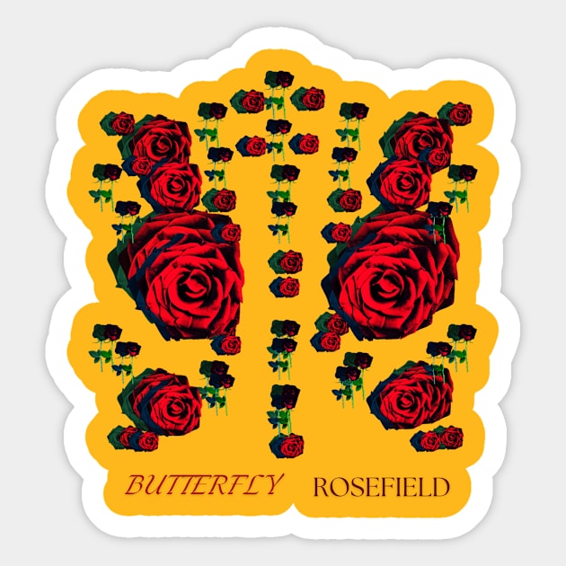 ROSE FIELD, BUTTERFLY Sticker by SHAKIR GAUTAMA 